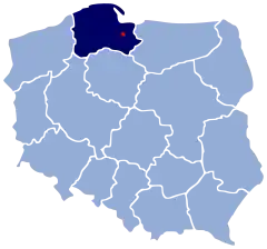 Localização de Tczew na Polónia