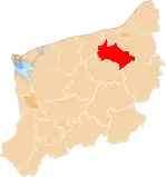 Localização do Condado de Białogard na Pomerânia Ocidental.