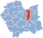 Localização do Condado de Brzesko na Pequena Polônia.