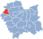 Localização do Condado de Chrzanów na Pequena Polónia.