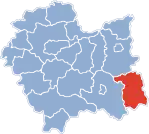 Localização do Condado de Gorlice na Pequena Polónia.