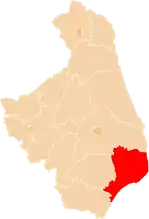 Localização do Condado de Hajnówka na Podláquia.