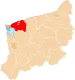 Localização do Condado de Kamień na Zachodniopomorskie.