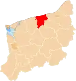 Localização do Condado de Kołobrzeg na Zachodniopomorskie.