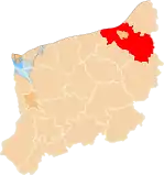 Localização do Condado de Koszalin na Zachodniopomorskie.