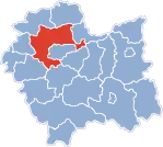 Localização do Condado de Cracóvia na Pequena Polónia.