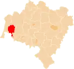 Localização do Condado de Lubań na Baixa Silésia.