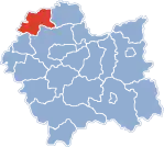 Localização do Condado de Olkusz na Pequena Polónia.