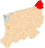 Localização do Condado de Sławno na Zachodniopomorskie.
