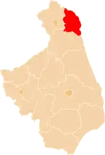 Localização do Condado de Sejny na Podláquia.