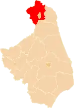 Localização do Condado de Suwałki na Podláquia.