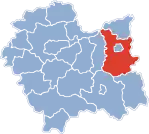 Localização do Condado de Tarnów na Pequena Polónia.
