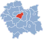 Localização do Condado de Wieliczka na Pequena Polónia.