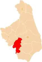 Localização do Condado de Wysokie Mazowieckie na Podláquia.