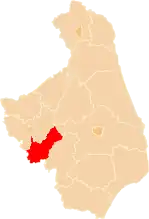 Localização do Condado de Zambrów na Podláquia.