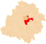 Localização do Condado de Condado de Łódź Oriental na Lodz.