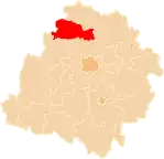 Localização do Condado de Łęczyca na Łódź.