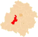 Localização do Condado de Łask na Łódź.