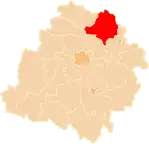 Localização do Condado de Łowicz na Łódź.