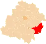 Localização do Condado de Opoczno na Łódź.