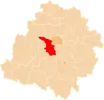 Localização do Condado de Pabianice na Lodz.