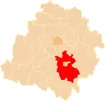 Localização do Condado de Piotrków na Lodz.