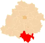 Localização do Condado de Radomsko na Lodz.