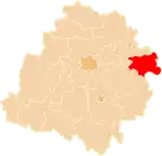 Localização do Condado de Rawa na Lodz.