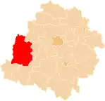 Localização do Condado de Sieradz na Łódź.