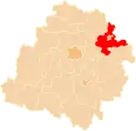 Localização do Condado de Skierniewice na Łódź.