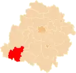 Localização do Condado de Wieluń na Łódź.