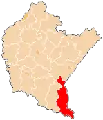 Localização do Condado de Bieszczady na Subcarpácia.