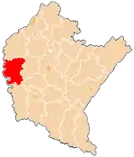 Localização do Condado de Dębica na Subcarpácia.