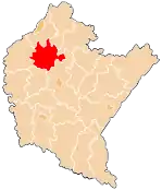 Localização do Condado de Kolbuszowa na Subcarpácia.