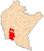 Localização do Condado de Krosno na Subcarpácia.