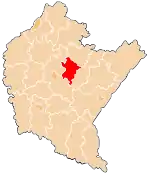 Localização do Condado de Łańcut na Subcarpácia.