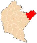 Localização do Condado de Lubaczów na Subcarpácia.