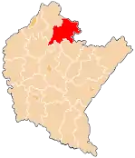 Localização do Condado de Nisko na Subcarpácia.