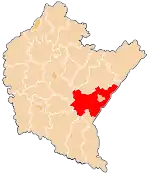 Localização do Condado de Przemyśl na Subcarpácia.