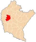 Localização do Condado de Ropczyce-Sędziszów na Subcarpácia.