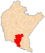 Localização do Condado de Sanok na Subcarpácia.