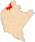 Localização do Condado de Tarnobrzeg na Subcarpácia.