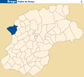 Localização no município de Braga