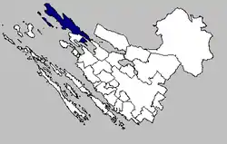 Pag dentro do condado de Zadar