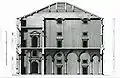 Secção do palácio por Ottavio Bertotti Scamozzi, 1776