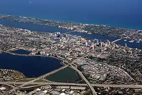 West Palm Beach, olhando para nordeste