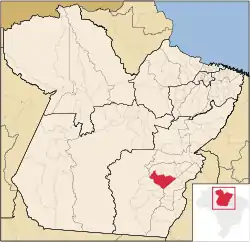 Localização de Água Azul do Norte no Pará