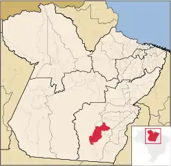 Localização de Ourilândia do Norte no Pará