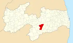 Localização de São João do Cariri na Paraíba