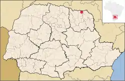 Localização de Andirá no Paraná